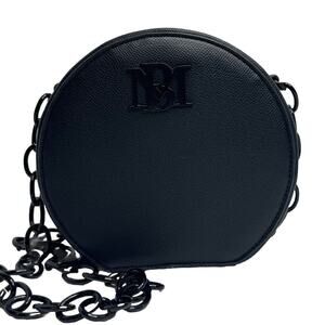BADGLEY MISCHKA ROUND Purse Hand Bag CROSSBODY EMBOSSED W/ Chain Strap NEW